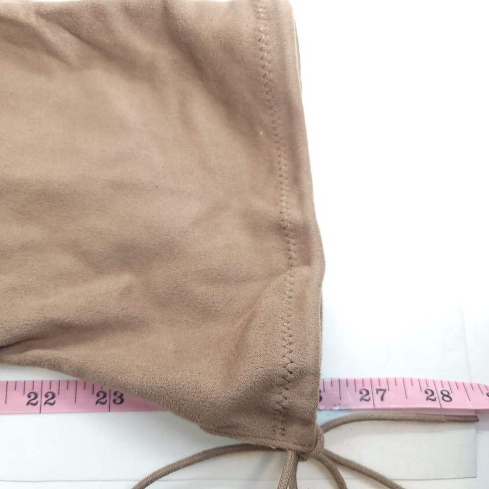 My Delicious Shoes Women Over the Knee Boot Taupe Faux Suede Pull On Tie Calf 10 - Picture 9 of 12